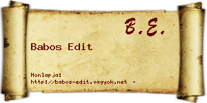 Babos Edit névjegykártya