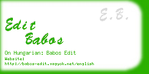 edit babos business card